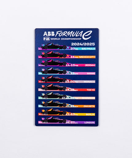 Formula E 2024/2025 Race Calendar Blue Magnet
