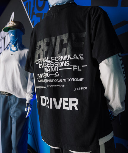 Formula E x Race Service Unisex Vintage Black T-shirt 2025