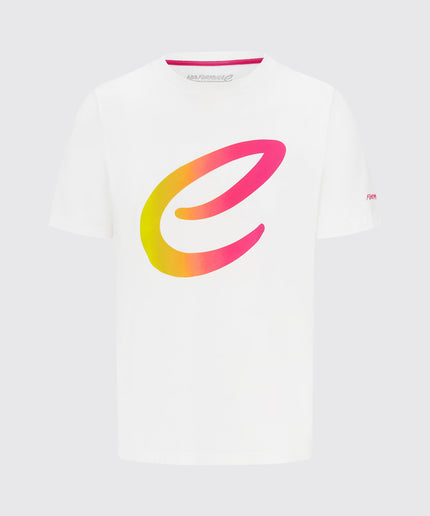 Formula E Kids Logo Gradient White and Pink T-shirt