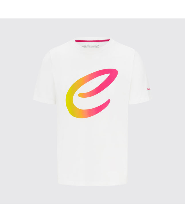 Formula E Kids Logo Gradient White and Pink T-shirt