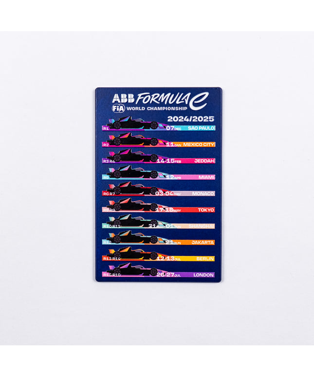Formula E 2024/2025 Race Calendar Blue Magnet