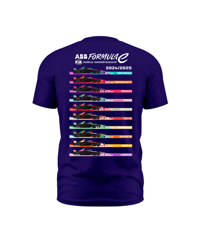 Formula E Men's 2024/2025 Race Calendar T-Shirt