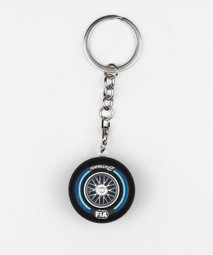 Formula E Tire Black and Blue Keyring