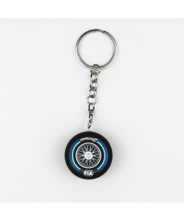 Formula E Tire Black and Blue Keyring