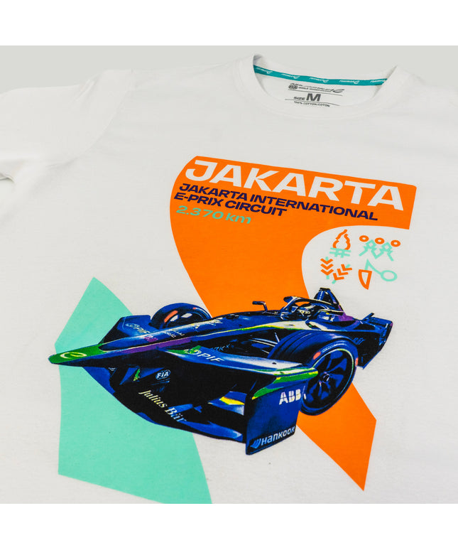 Formula E Men's Jakarta International E-Prix Circuit White T-shirt