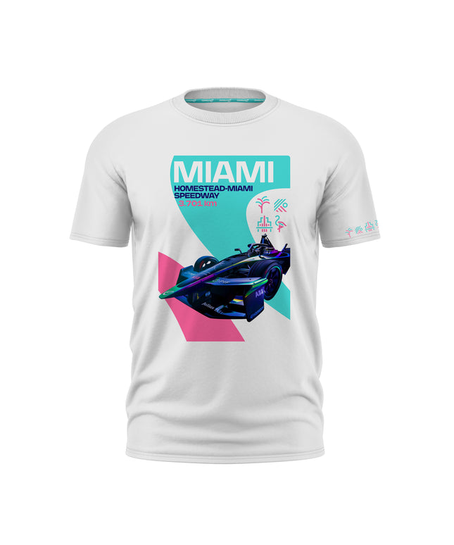 Formula E Men's Miami Homestead-Miami Speedway White T-shirt