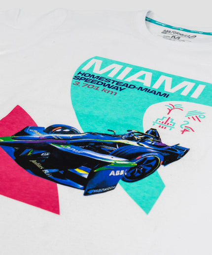 Formula E Men's Miami Homestead-Miami Speedway White T-shirt