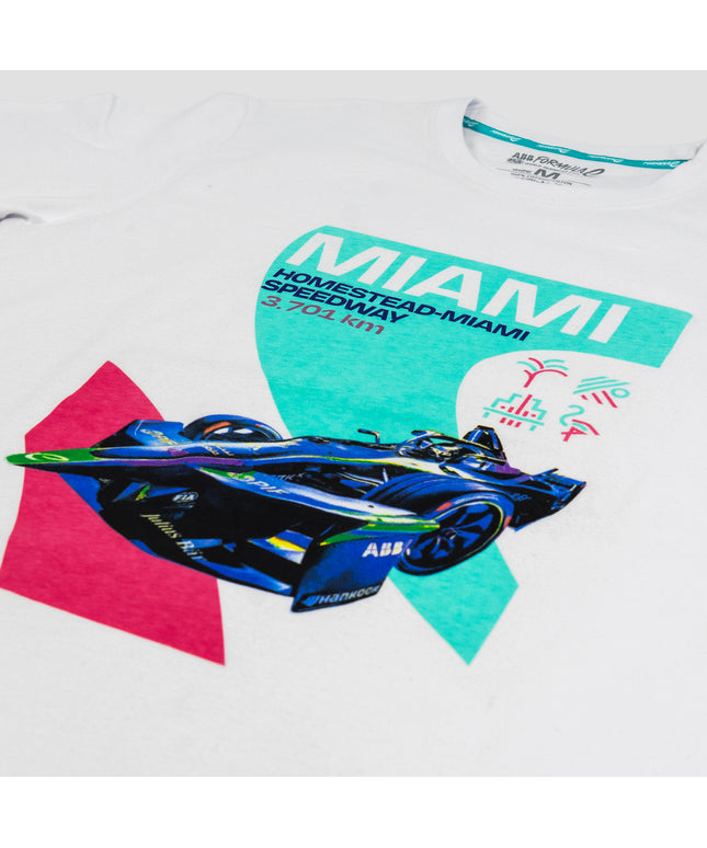 Formula E Men's Miami Homestead-Miami Speedway White T-shirt