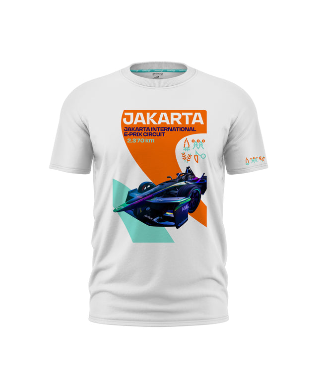 Formula E Men's Jakarta International E-Prix Circuit White T-shirt